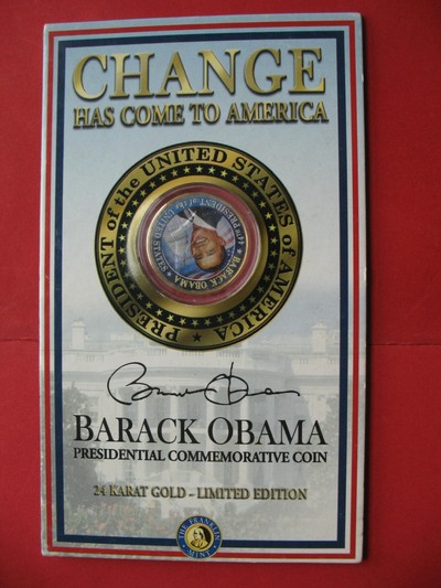 「S&S Numismatic世界钱币-拍卖第7期」 - 美国2002年50美分鎏金彩绘 奥巴马竞选广告 少见
