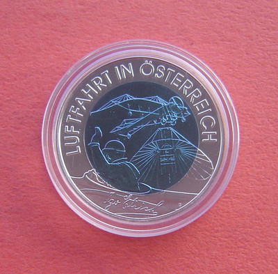 「S&S Numismatic世界钱币-拍卖第8期」 - 奥地利2007年 航空先驱 25欧元银铌双色纪念币 盒证齐全