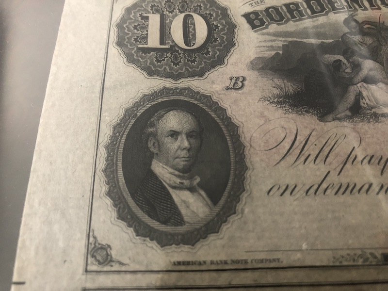 收藏联盟第八十五期拍卖 19世纪美国Bordentown银行发行10美金两连体钞 PCGS65PPQ