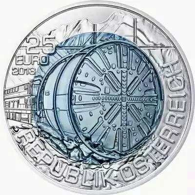【随心拍】现代金银币拍卖第十七期 奥地利2013年隧道建设银铌双色币 克劳斯获奖币，最佳双金属币