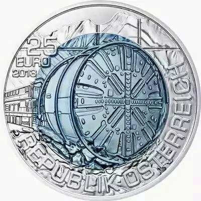 【随心拍】现代金银币拍卖第十七期 - 奥地利2013年隧道建设银铌双色币 克劳斯获奖币，最佳双金属币