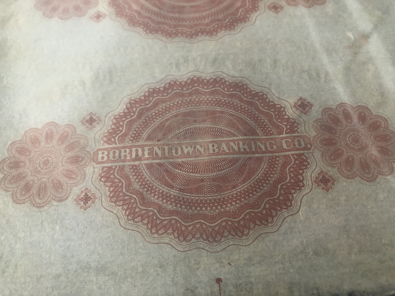 收藏联盟第八十五期拍卖 19世纪美国Bordentown银行发行10美金两连体钞 PCGS65PPQ