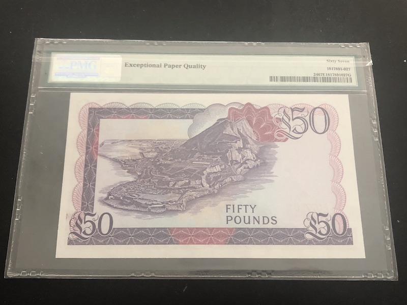 收藏联盟第八十五期拍卖 英属直布罗陀8650 PMG67E S/N:A077564