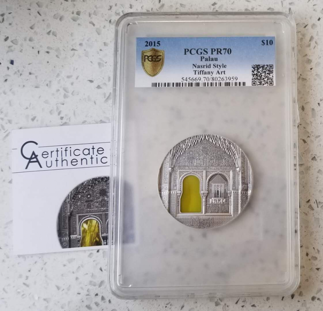 【随心拍】现代金银币拍卖第十七期 PCGS70-帕劳2015年蒂凡尼艺术两盎司银币