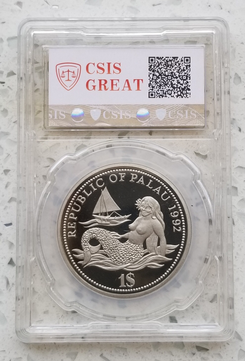 【币观天下】第六十七期拍卖 【帕劳】1992年海洋动物保护彩色纪念币