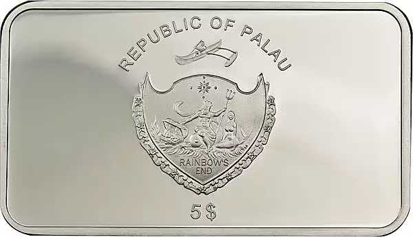 【币观天下】第六十七期拍卖 【帕劳】2012“二龙戏珠”水晶镶嵌方形银币 