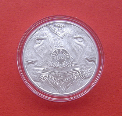 「S&S Numismatic世界钱币-拍卖第9期」 - 南非2019年 Big 5系列-狮子 5兰特1盎司银币官方卡币