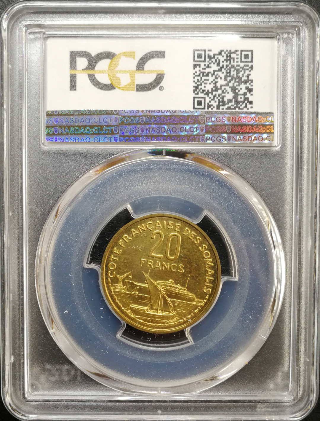 凡希社世界钱币微拍第八十五期 1952法属索马里20法郎铜样PCGS-SP63发行104枚