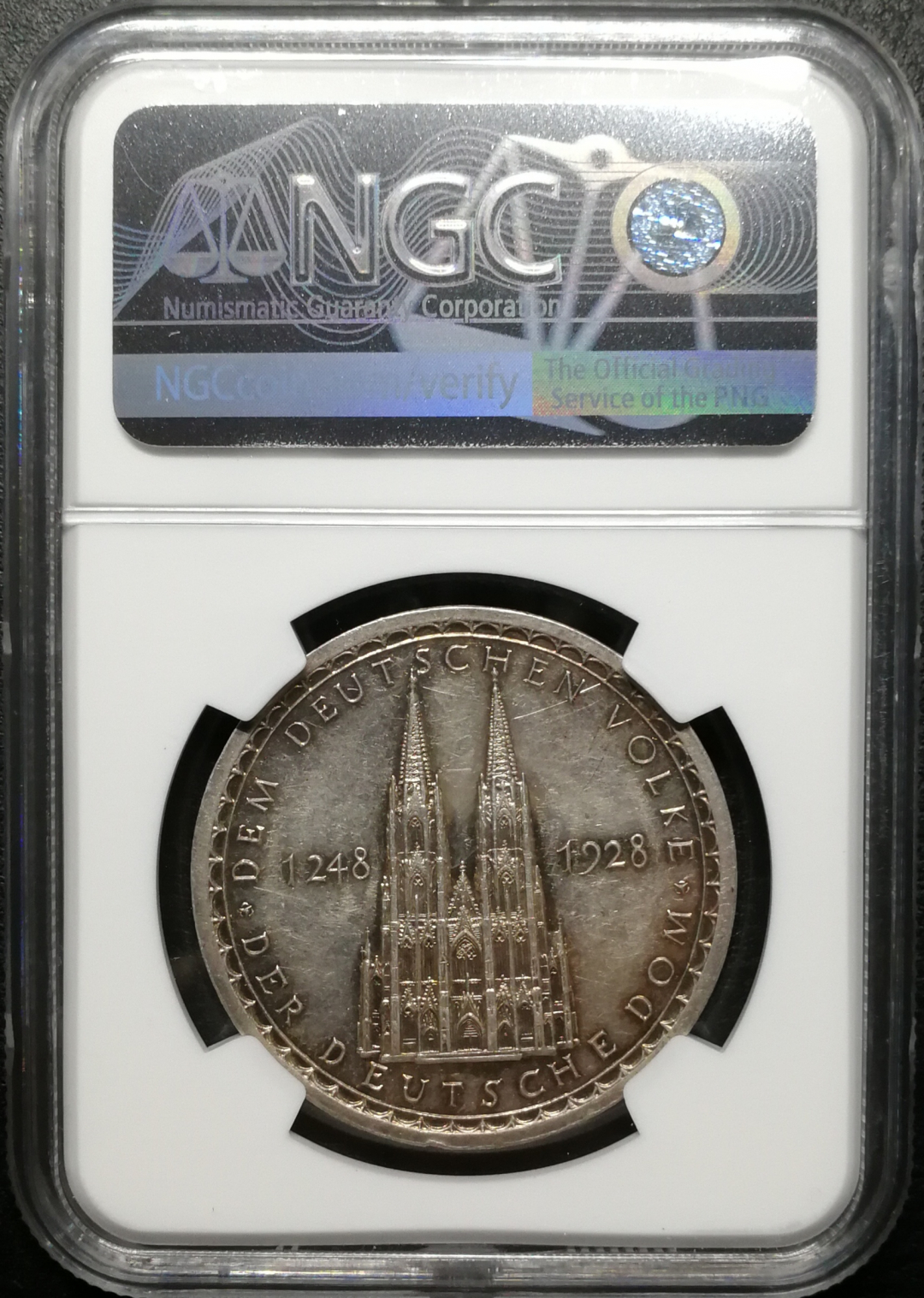 凡希社世界钱币微拍第八十五期 1928德国科隆大教堂680周年建成纪念银章NGC-UNCD