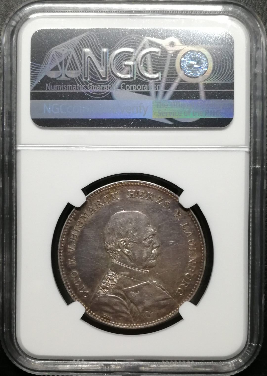 凡希社世界钱币微拍第八十五期 1894德国俾斯麦纪念银章NGC-AUD