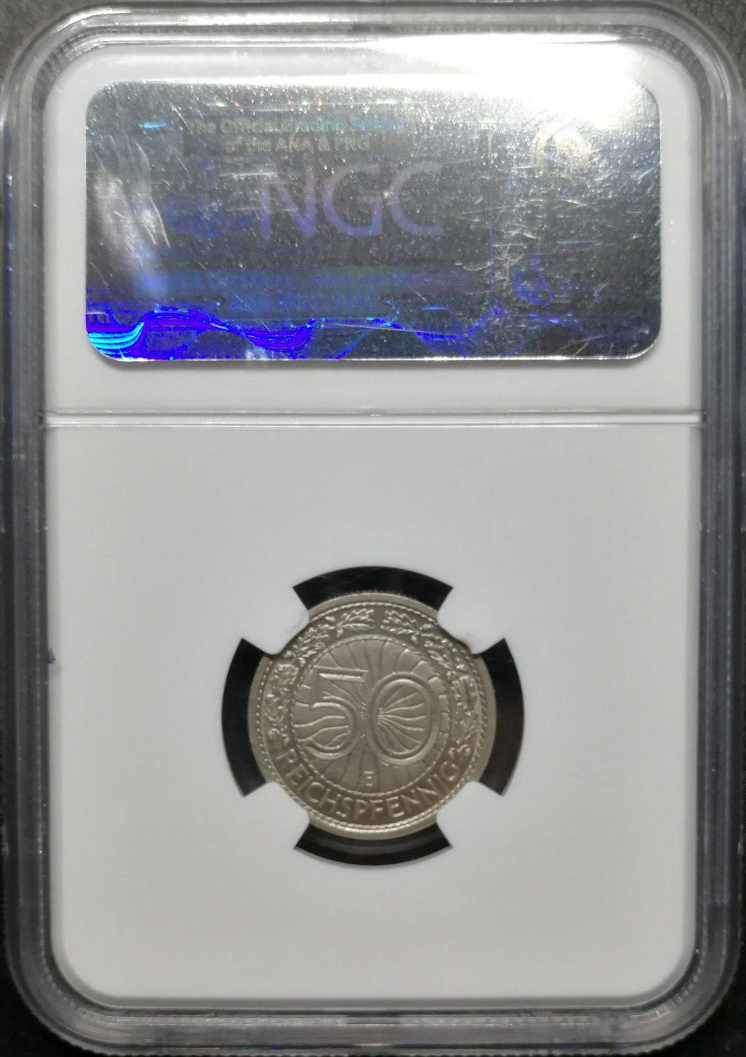 凡希社世界钱币微拍第八十五期 1928E德国50芬尼镍币NGC-MS65