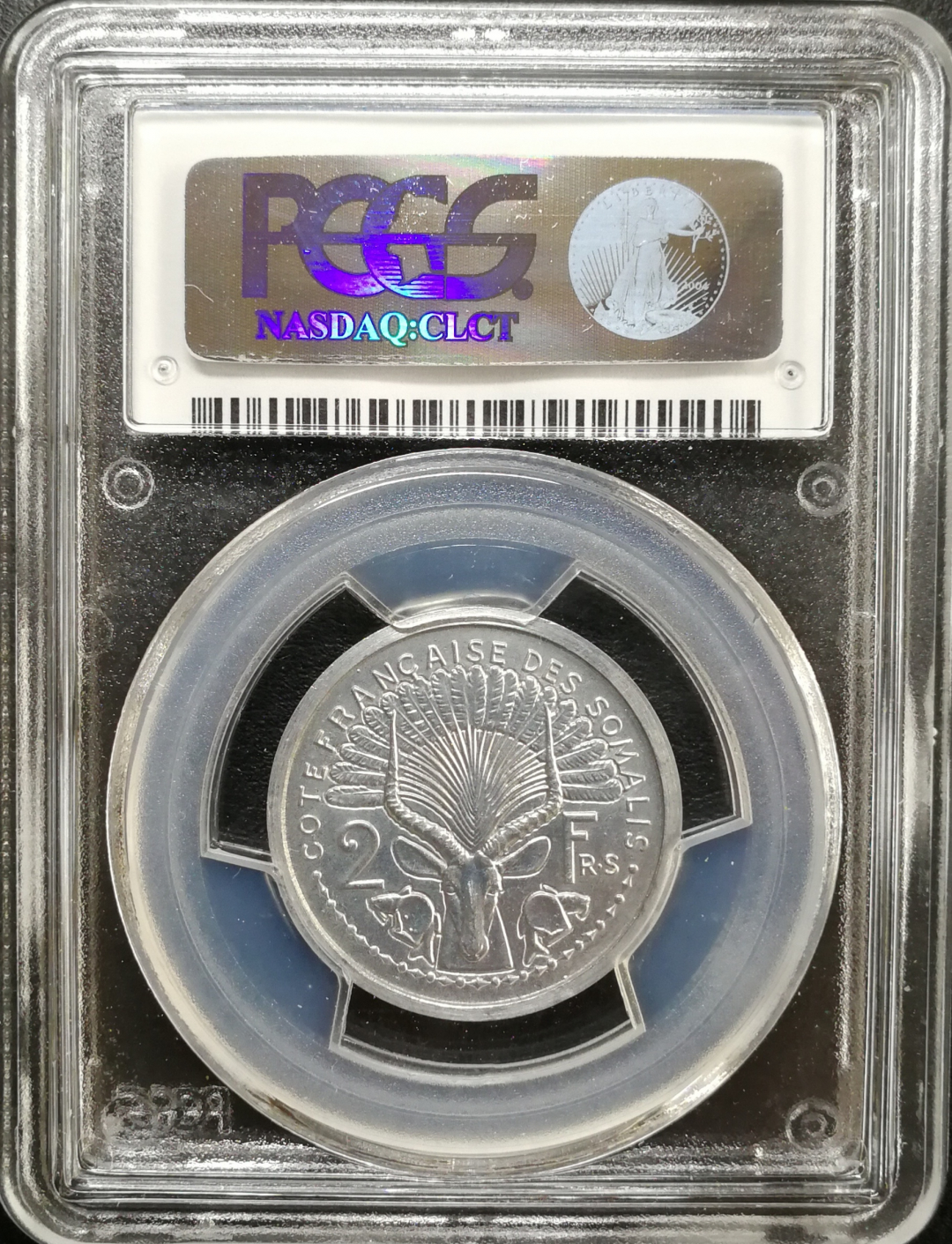 凡希社世界钱币微拍第八十五期 1948法属索马里2法郎加厚铝样币PCGS-SP65发行104枚