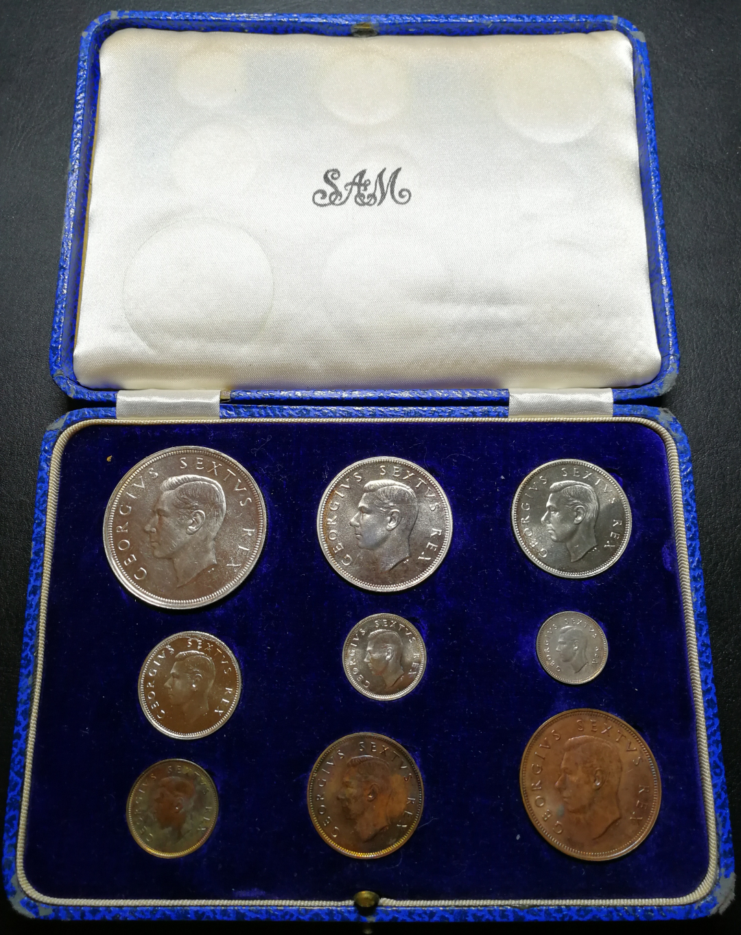 凡希社世界钱币微拍第八十五期 1951南非乔六PROOFSET九枚少见年份