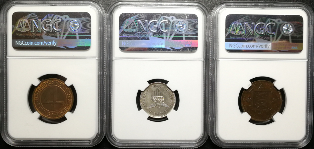 凡希社世界钱币微拍第八十五期 泽西德国菲律宾三枚NGC