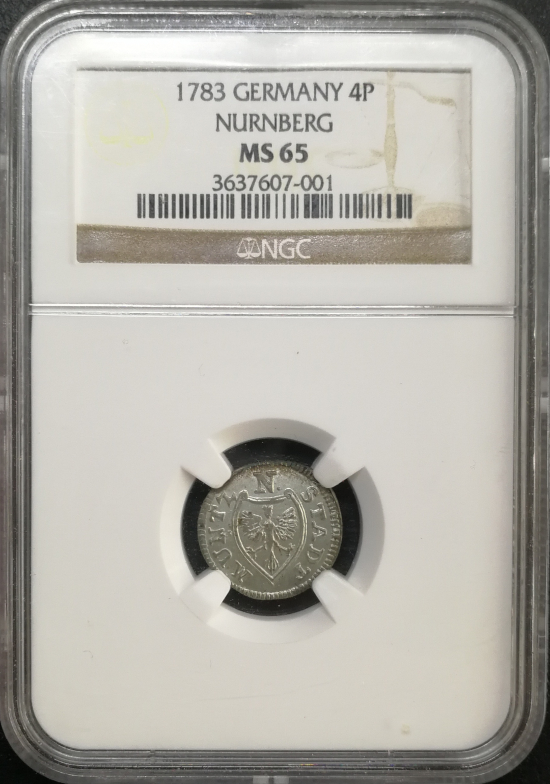 凡希社世界钱币微拍第八十五期 1783纽伦堡4P NGC-MS65