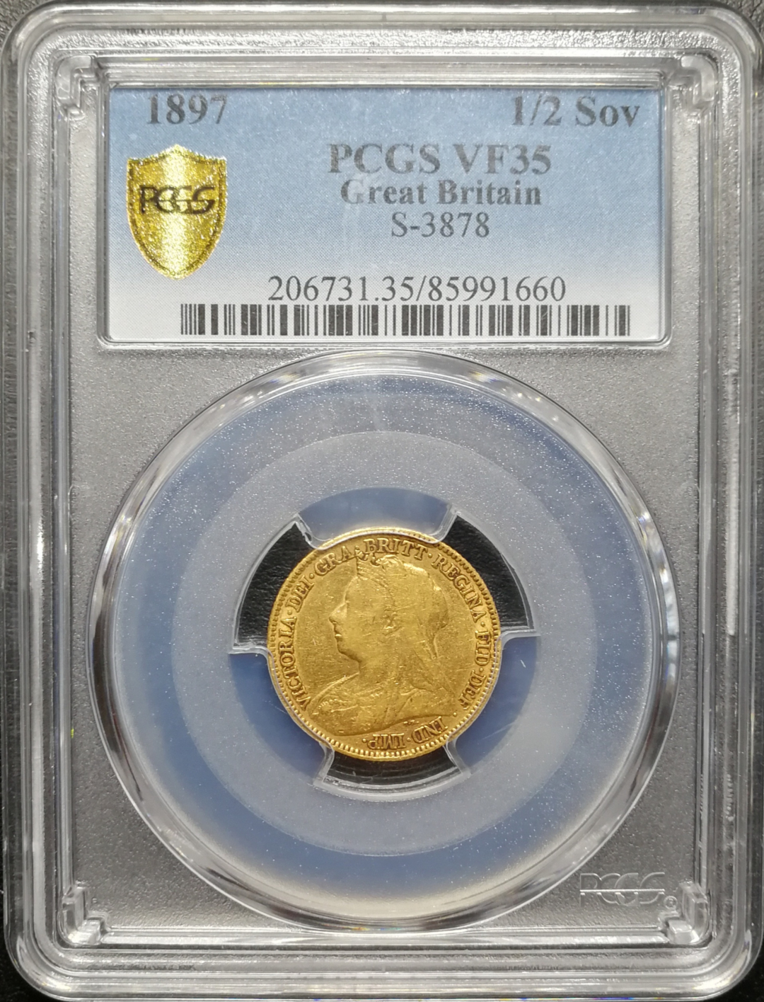 凡希社世界钱币微拍第八十五期 1897老维1/2金索维林PCGS-VF35