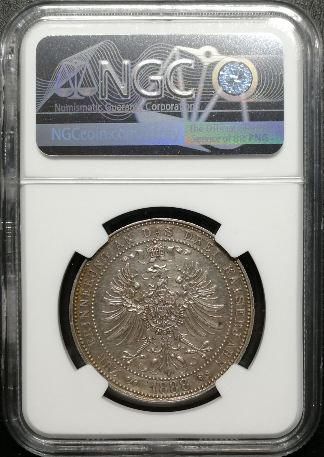 凡希社世界钱币微拍第八十五期 1888普鲁士三皇纪念银章NGC-AUD