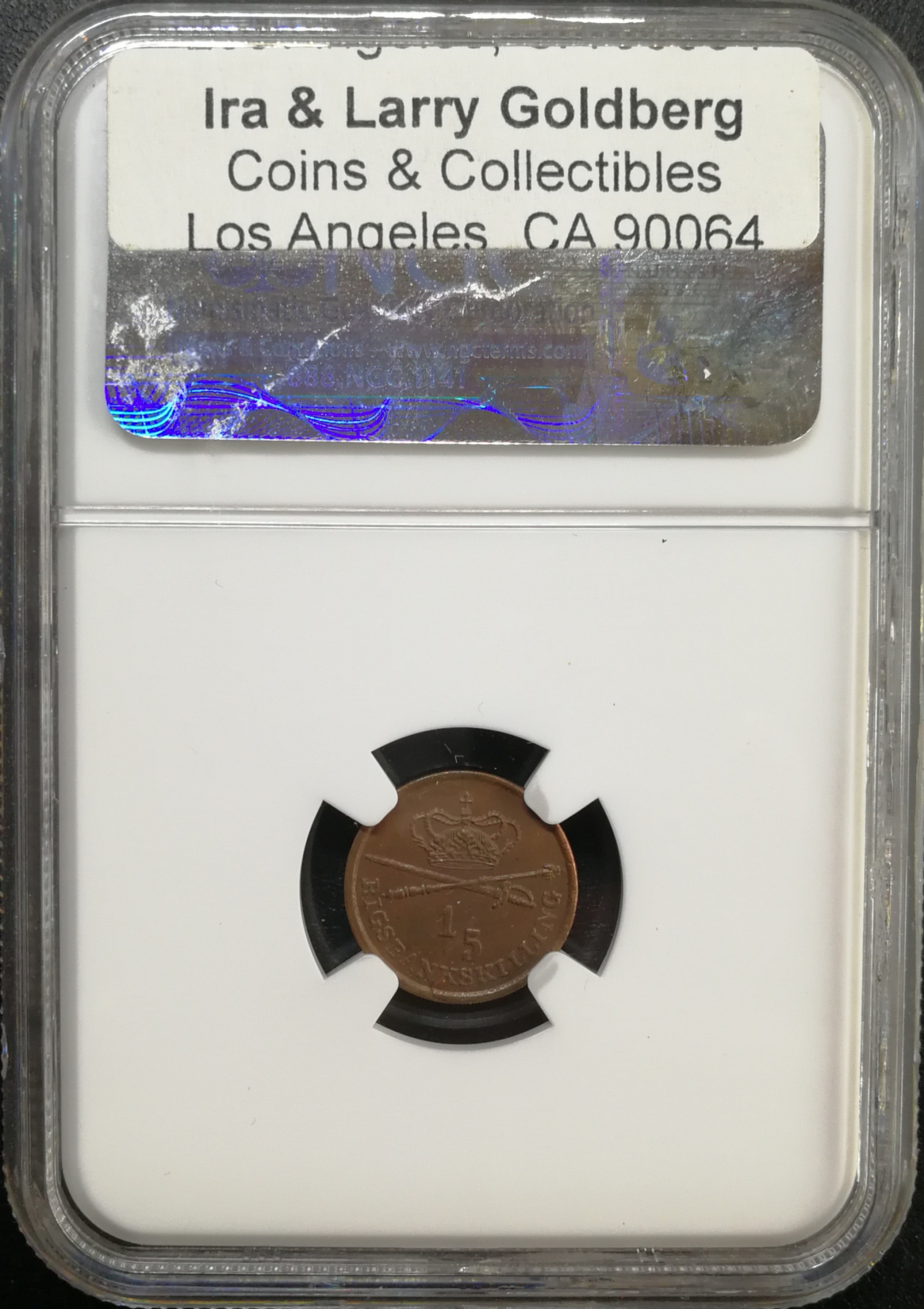 凡希社世界钱币微拍第八十五期 1842丹麦1/5RBS NGC-MS64