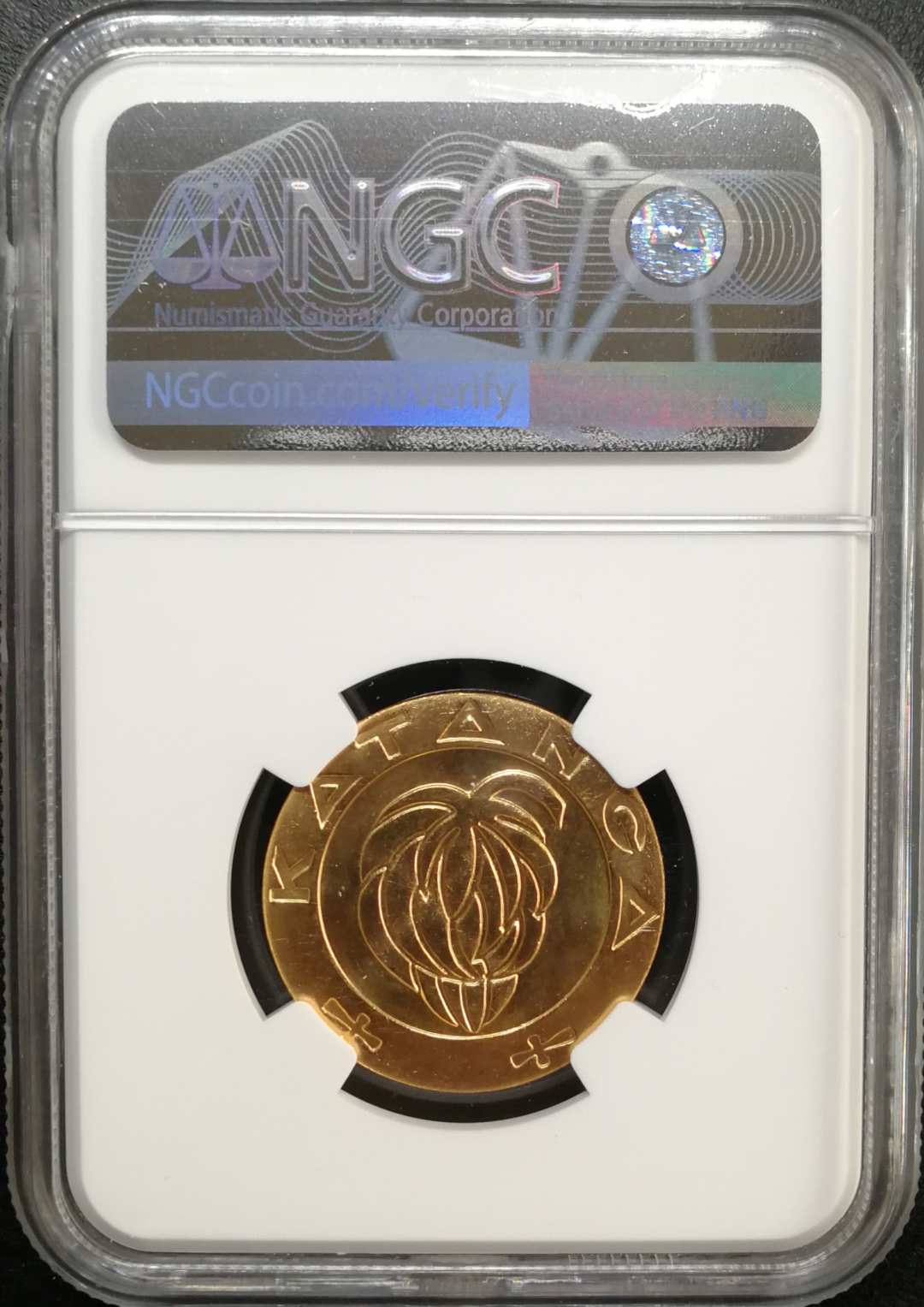 凡希社世界钱币微拍第八十五期 1961加丹加5法郎金币NGC-MS64