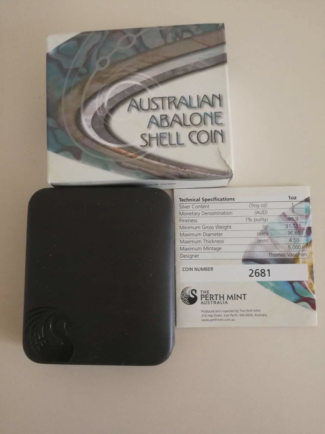 【币观天下】第六十七期拍卖 【澳大利亚】2014年1盎司精制纪念银币镶嵌鲍鱼彩贝壳
