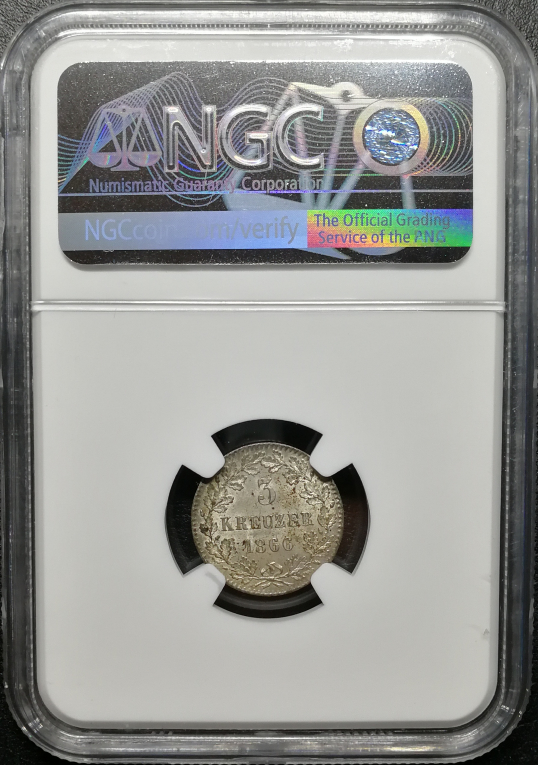 凡希社世界钱币微拍第八十五期 1866巴登3k NGC-MS63