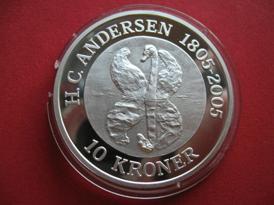 「S&S Numismatic世界钱币-拍卖第10期」 - 丹麦2005年精制10克朗精制纪念大银币 安徒生童话 灰天鹅