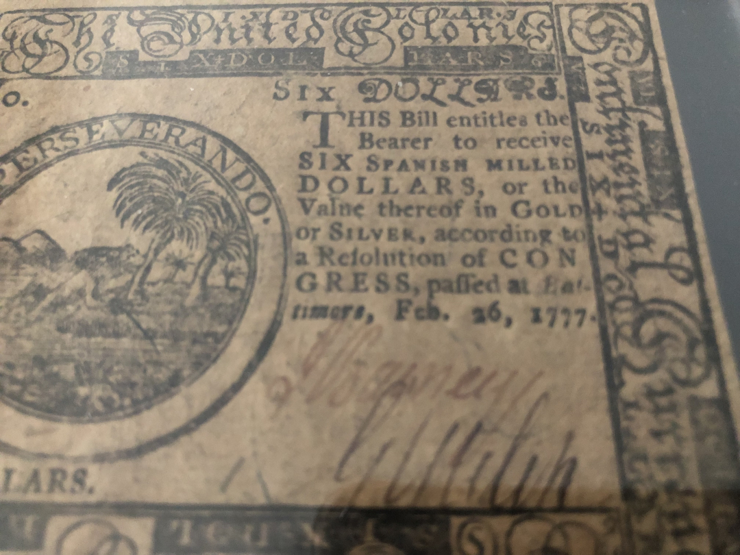 收藏联盟第八十六期暨CICE北京展销会专场拍卖 1777年美国大陆币6美金 PCGS58