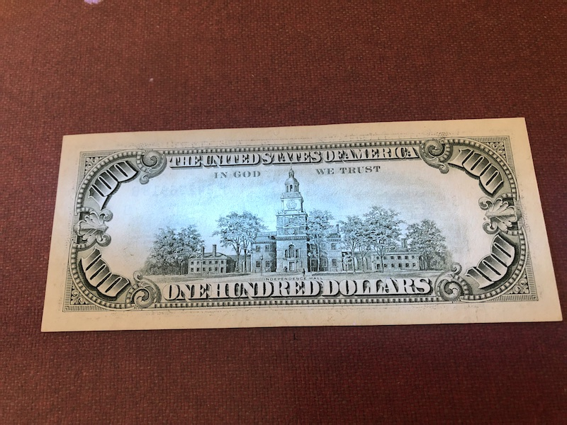 收藏联盟第八十六期暨CICE北京展销会专场拍卖 1993年小头版本100美金 富兰克林 AU无折票面微黄