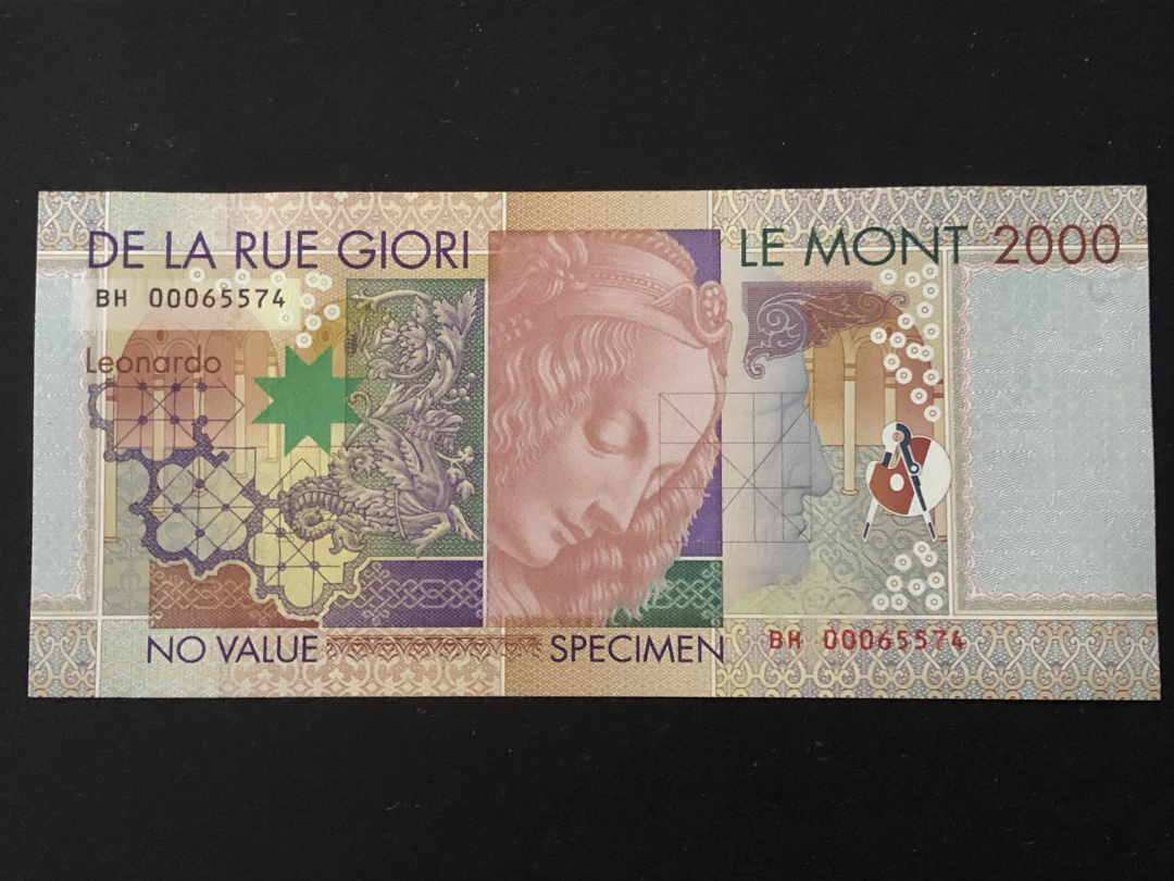 收藏联盟第八十六期暨CICE北京展销会专场拍卖 德拉罗GIORI达芬奇测试钞 UNC