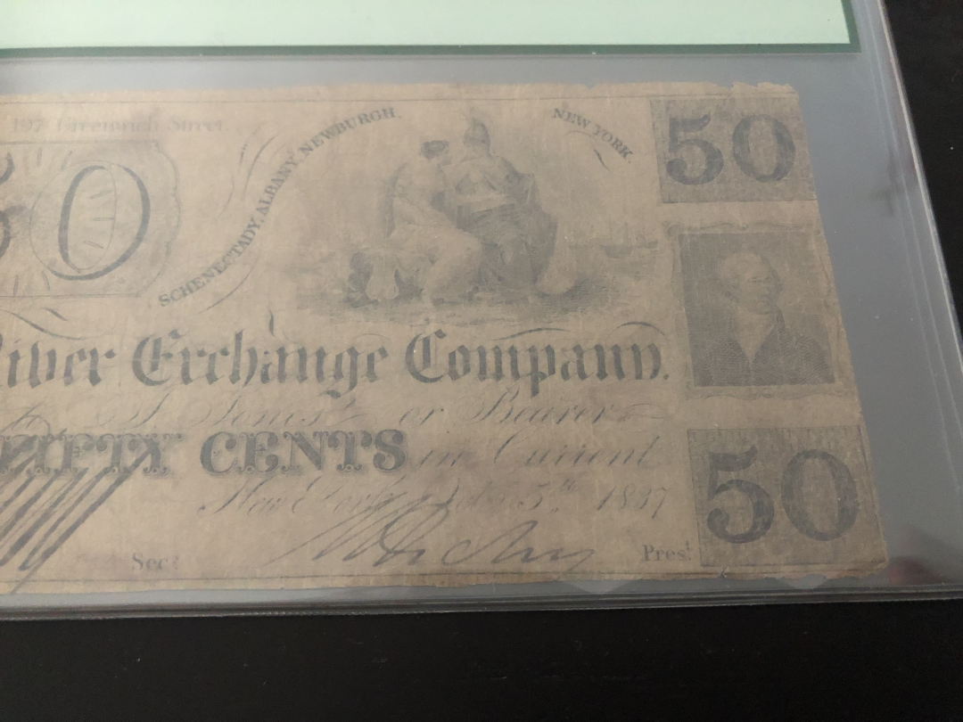 收藏联盟第八十六期暨CICE北京展销会专场拍卖 1837年美国北河交易公司发行50美分 PCGS8