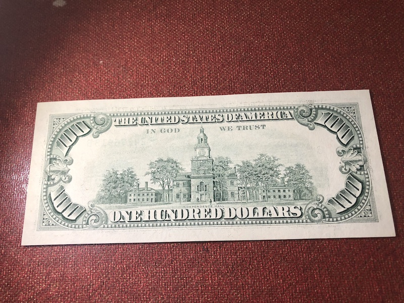 收藏联盟第八十六期暨CICE北京展销会专场拍卖 1993年小头版本100美金 富兰克林 AU无折票面微黄