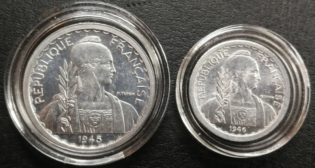 凡希社世界钱币微拍卖CICE专场大拍 1945法属印支5分10分essai样币一对UNC