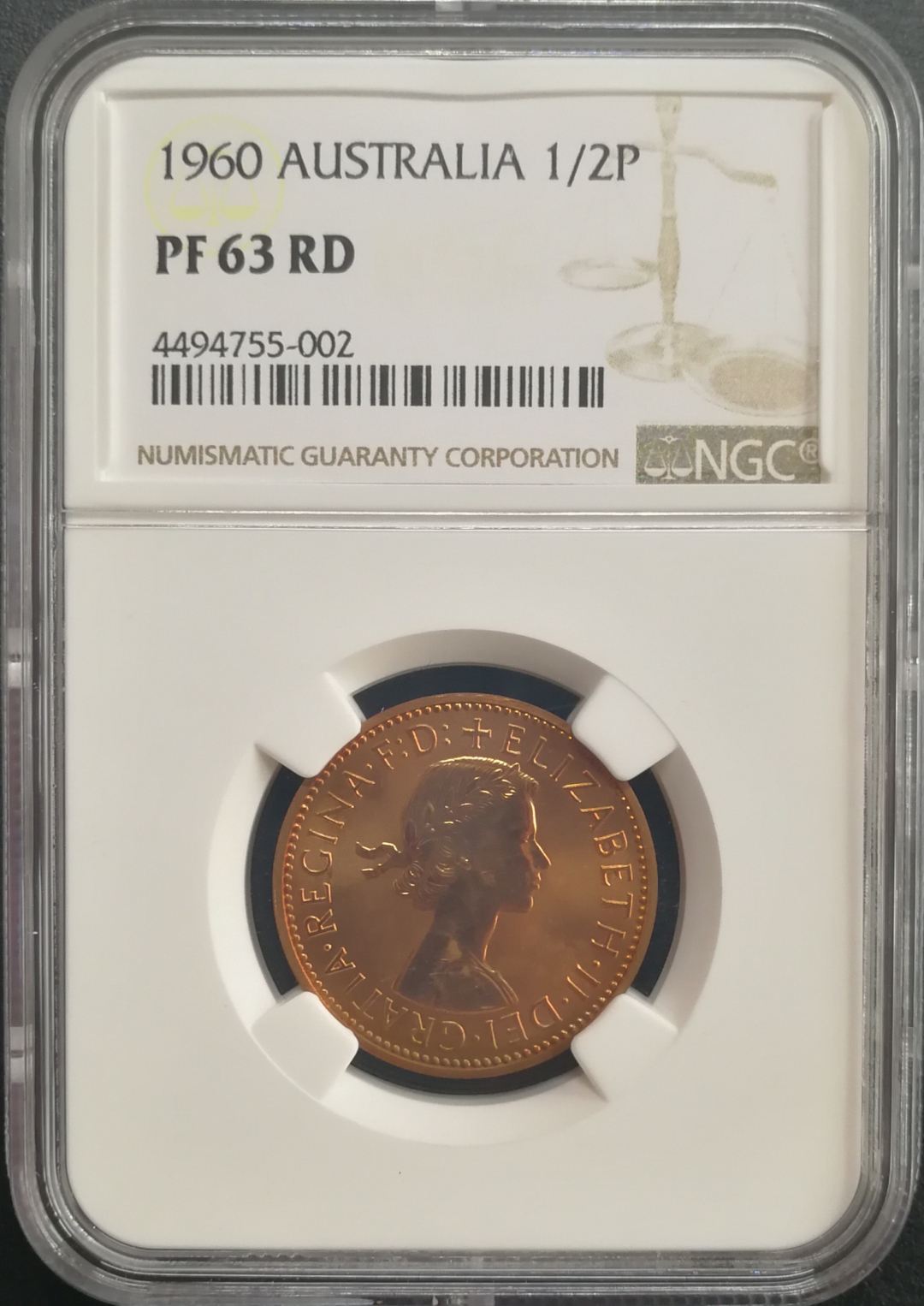 凡希社世界钱币微拍卖CICE专场大拍 1960澳大利亚小维1/2便士精铸NGC-PF64RD