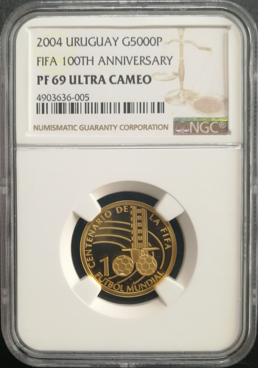 凡希社世界钱币微拍卖CICE专场大拍 2004乌拉圭FIFA纪念金币NGC-PF69UC