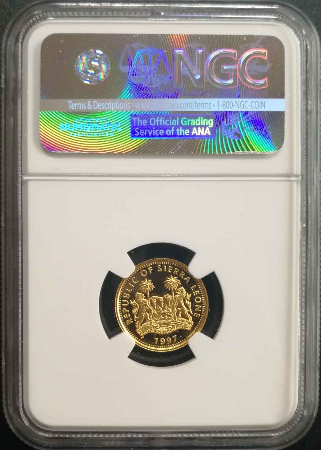 凡希社世界钱币微拍卖CICE专场大拍 1997塞拉利昂戴安娜王妃1/10盎司金币NGC-PF68UC