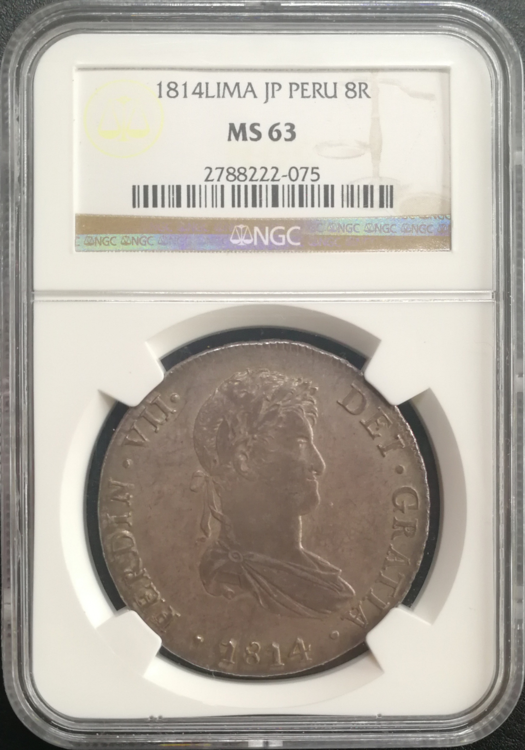 凡希社世界钱币微拍卖CICE专场大拍 1814秘鲁费七双柱NGC-MS63五彩