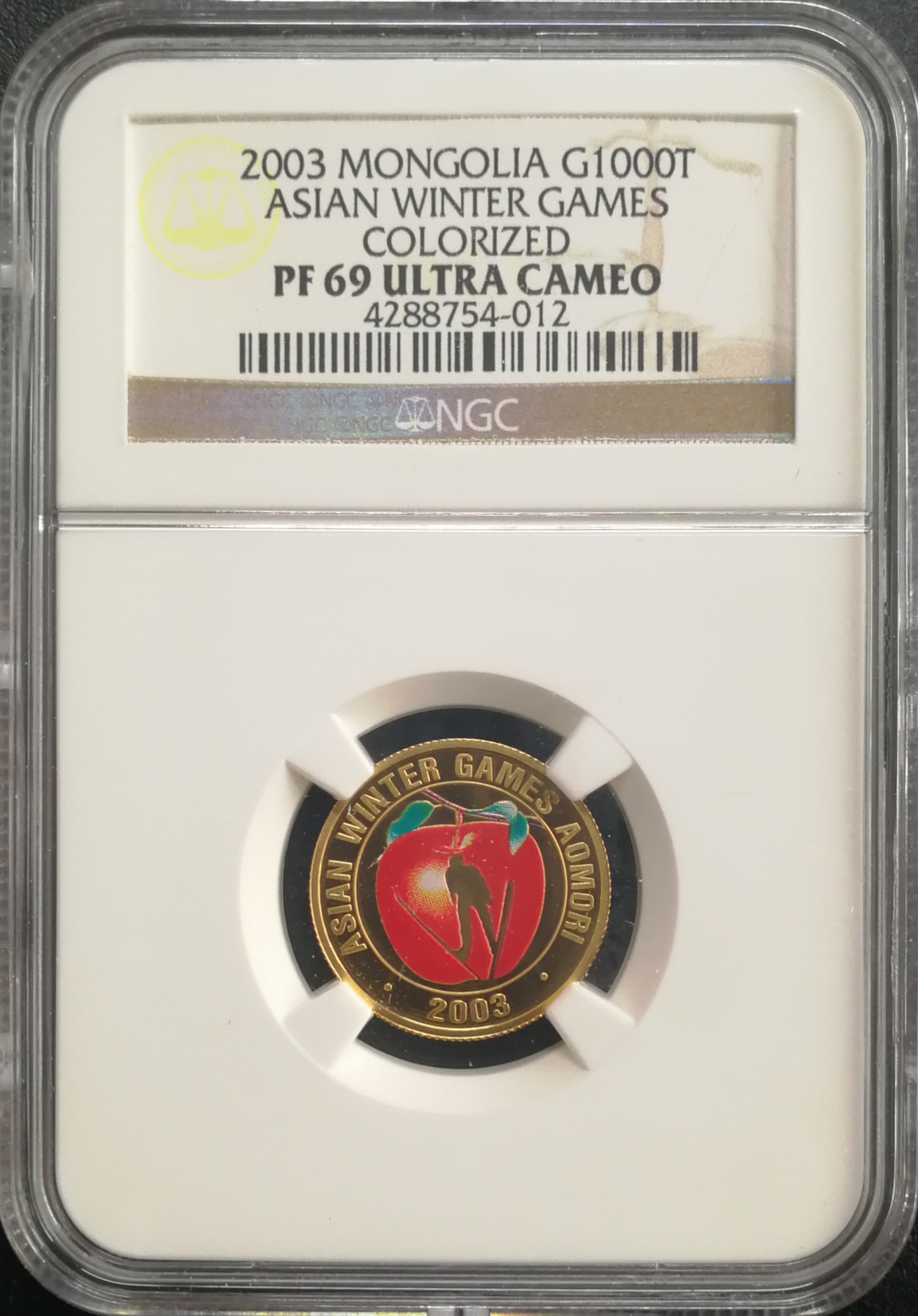 凡希社世界钱币微拍卖CICE专场大拍 2003蒙古冬亚会1/10盎司彩金币NGC-PF69UC