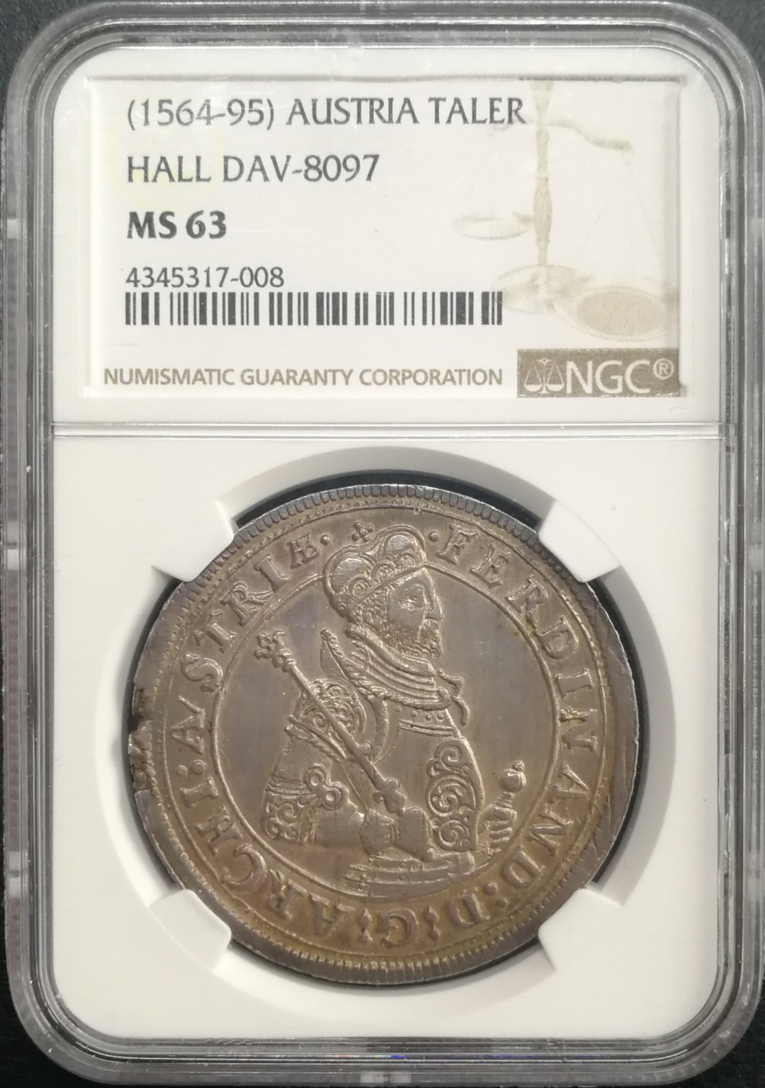 凡希社世界钱币微拍卖CICE专场大拍 十六世纪奥地利费迪南德塔勒大银NGC-MS63