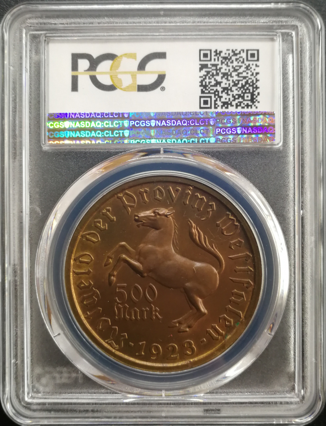 凡希社世界钱币微拍卖CICE专场大拍 1923威斯特伐利亚女头像马币500马克PCGS-MS65