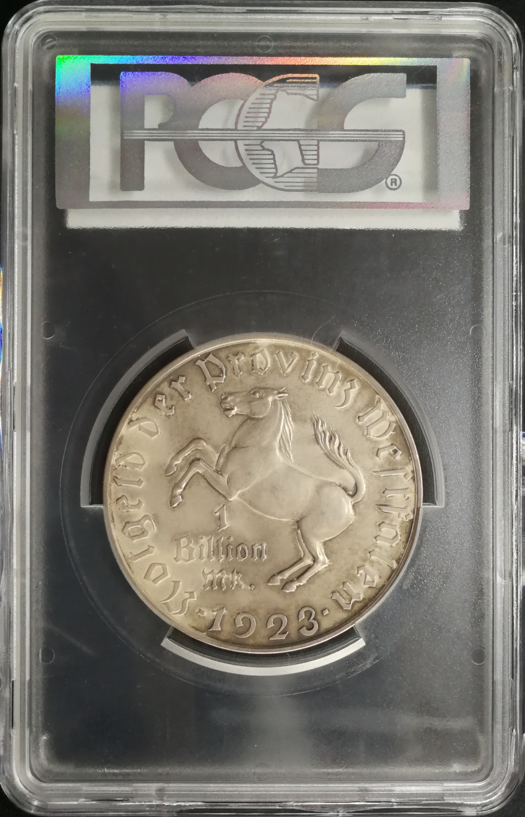 凡希社世界钱币微拍卖CICE专场大拍 稀!1923威斯特伐利亚一万亿大马币PCGS-MS63