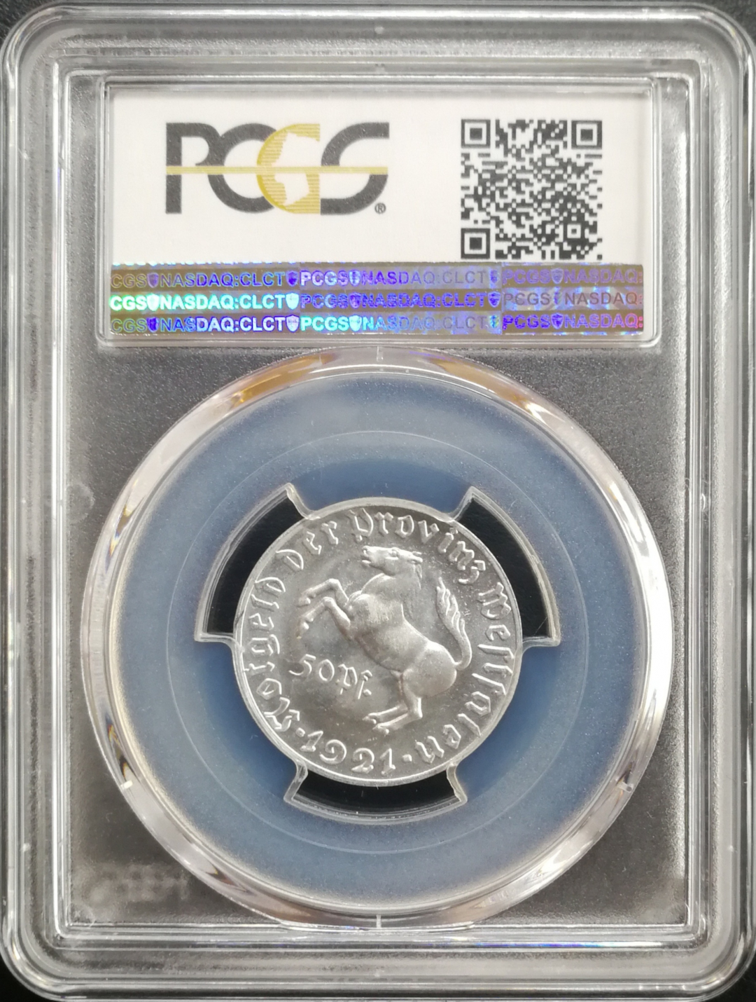 凡希社世界钱币微拍卖CICE专场大拍 1921威斯特伐利亚马币50芬尼铝币PCGS-MS65