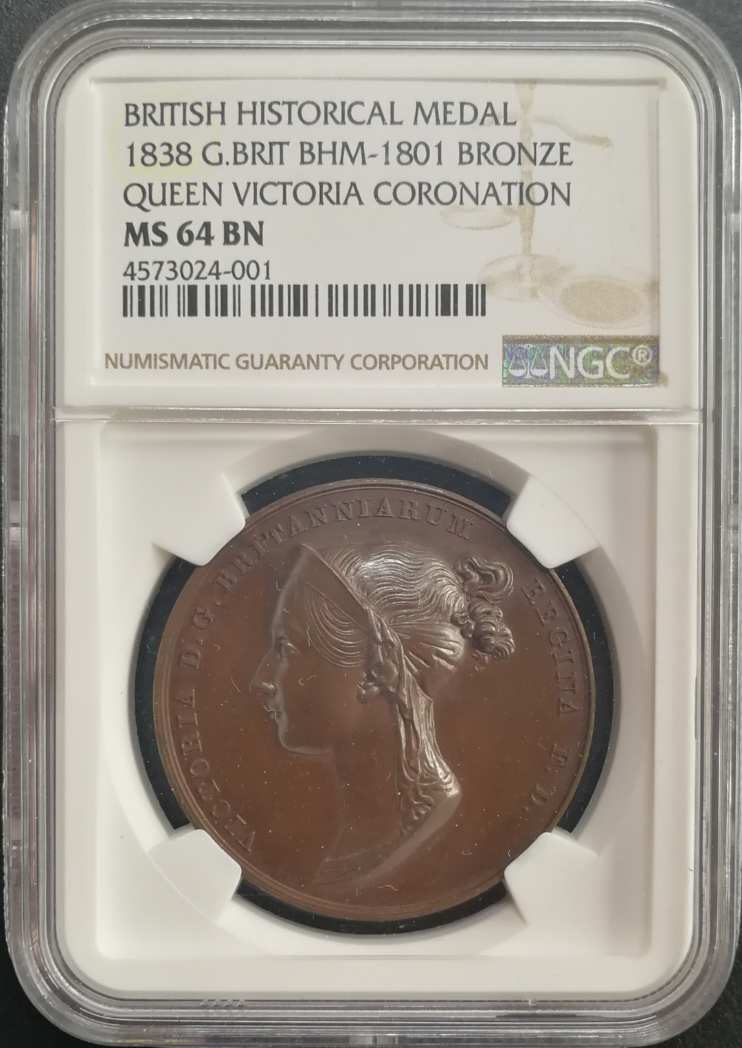 凡希社世界钱币微拍卖CICE专场大拍 稀!1839小维加冕纪念铜章NGC-MS64皮斯特鲁奇经典之作