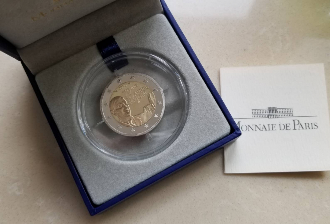 【币观天下】第六十八场拍卖-CICE北京展销会专场 【法国】2010年戴高乐抗德演说2欧元精制纪念币