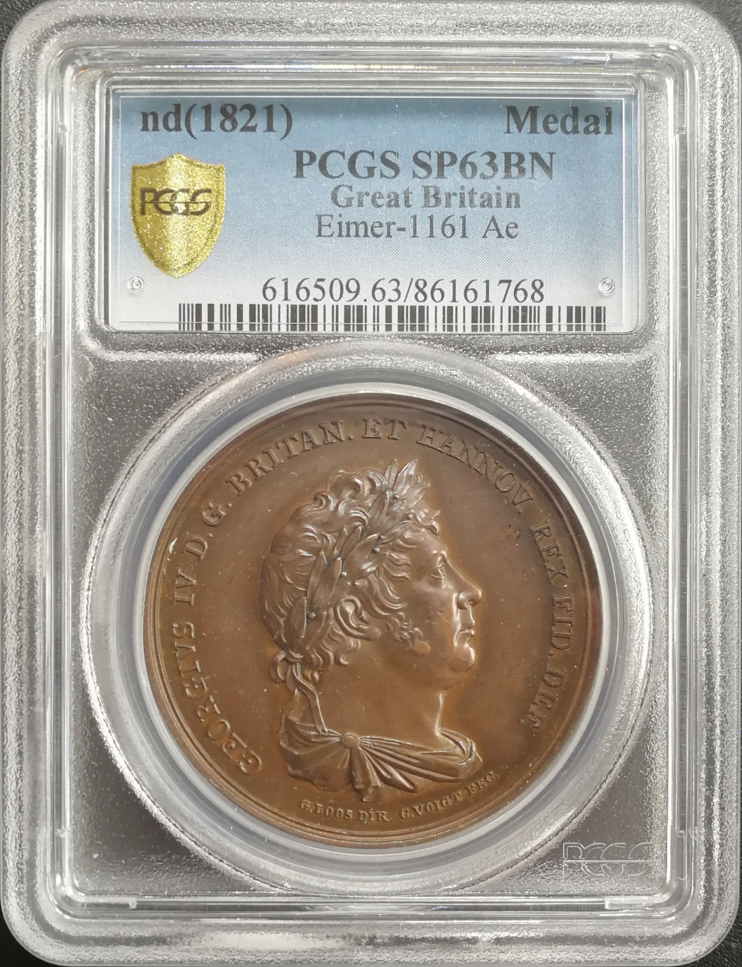 凡希社世界钱币微拍卖CICE专场大拍 英王乔四访问汉诺威并加冕汉诺威国王纪念铜章PCGS-SP63