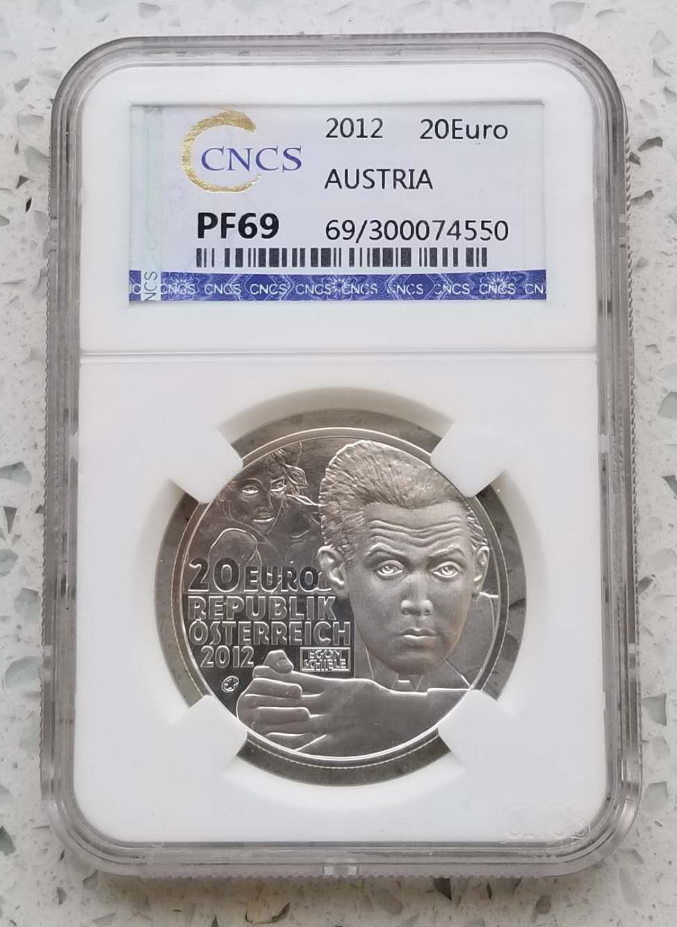 【币观天下】第六十八场拍卖-CICE北京展销会专场 【奥地利】2012年埃贡席勒名作20欧元精制银币
