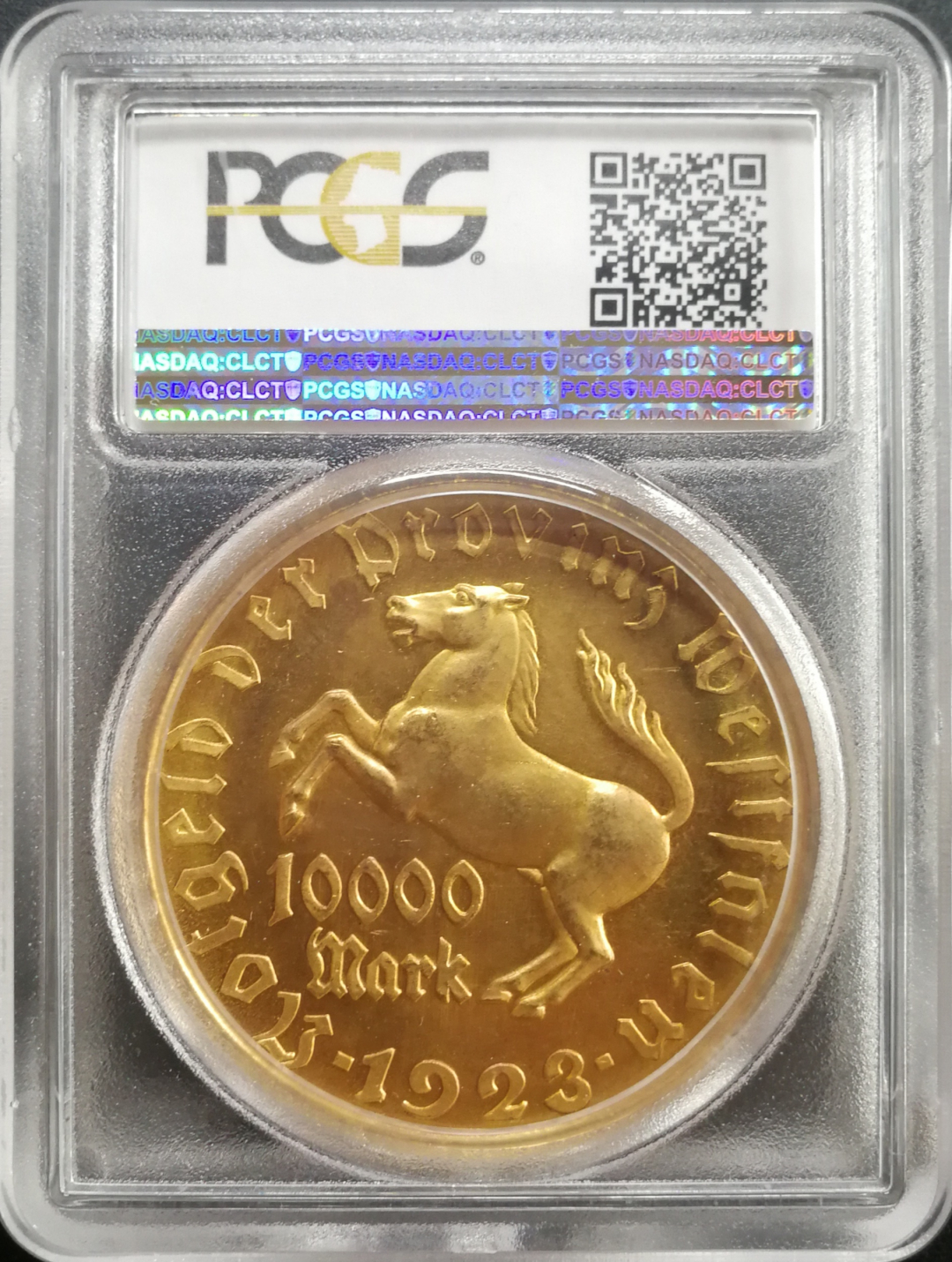 凡希社世界钱币微拍卖CICE专场大拍 1923威斯特伐利亚1万马克镀金PCGS-MS64