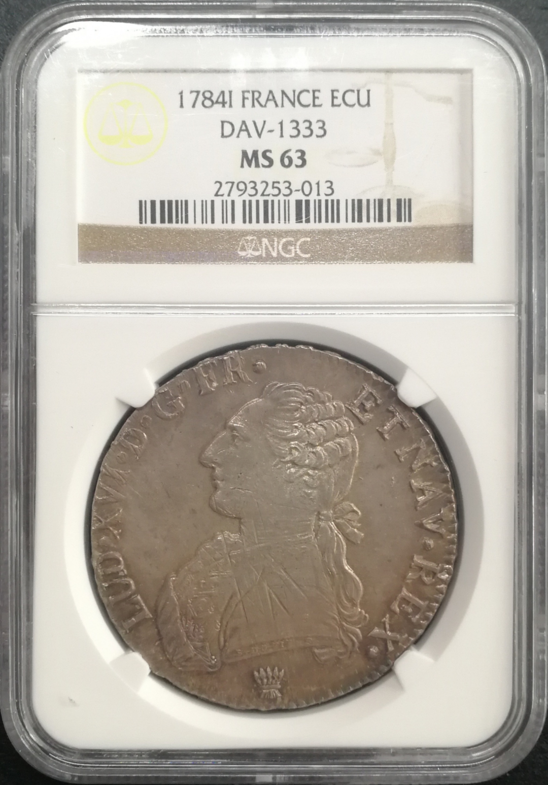 凡希社世界钱币微拍卖CICE专场大拍 1784法兰西路易十六埃居NGC-MS63