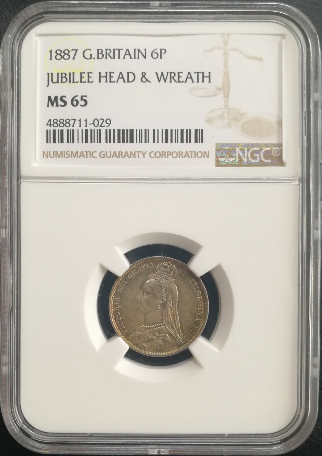凡希社世界钱币微拍卖CICE专场大拍 1887老维六便士NGC-MS65