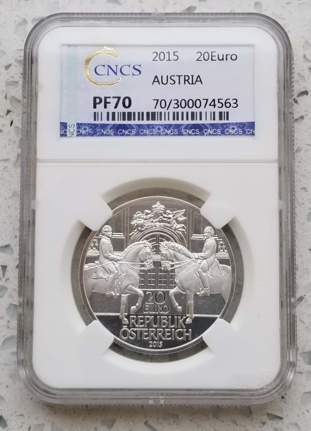 【币观天下】第六十八场拍卖-CICE北京展销会专场 【奥地利】2015年西班牙马术学校20欧元精制银币
