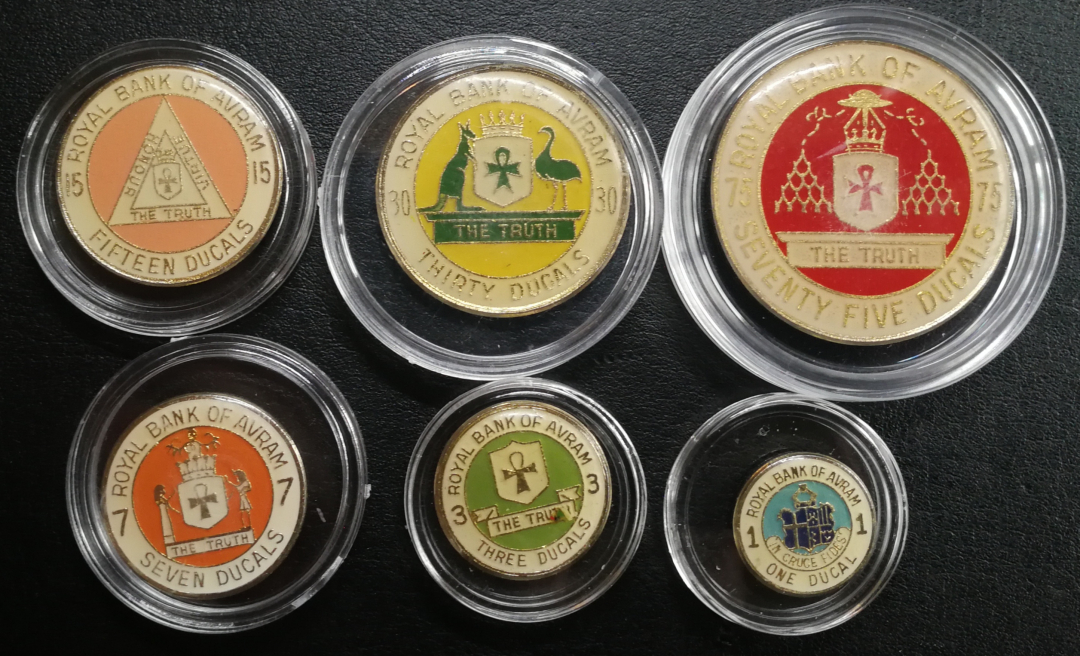 凡希社世界钱币微拍卖CICE专场大拍 1982阿佛拉姆公国珐琅币六枚UNC